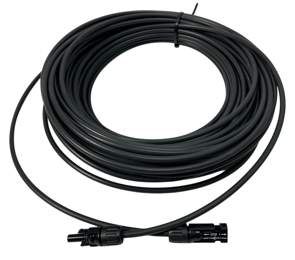 Pacific Coast Wires — 10 AWG PV Wire, Black, 25′, MC4 M/F (PCWCBLK25MC4MF)