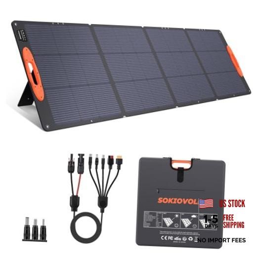 N-Type 16BB 220W Portable Solar Panel for EF/Jackery/Bluetti/Anker 220 Orange