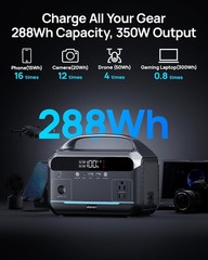 “288Wh Portable Power Station 600W Solar Generator w/ 60W Panel LiFePO4”