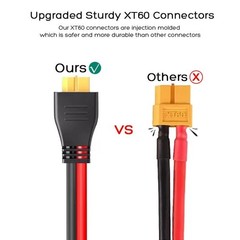 12AWG XT60 Male to Female Extension Cable for EcoFlow Bluetti Anker Solar