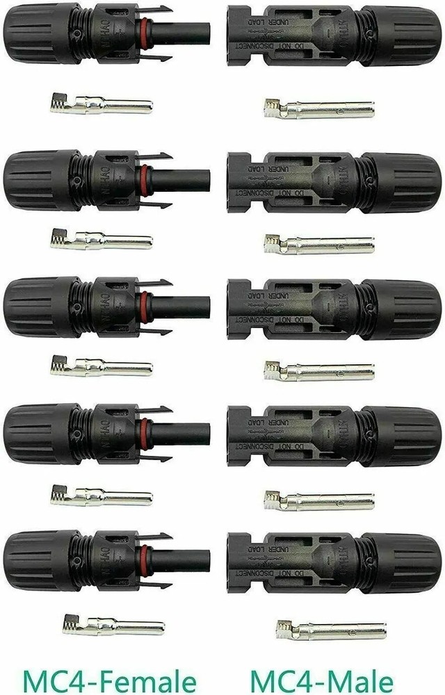 5 Pairs NEW Male + Female Fits MC4 Connector Wire for Solar Panel 30A Waterproof