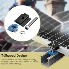 10 Pcs Versatile Solar Panel Mid Clamps – Heavy-Duty for All Roof Types in Black