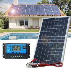 10W Solar Panel Trickle Charger 12V Solar Battery 100A W/ Controller Maintainer