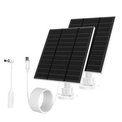 5W Solar Panel Charger for Wireless Outdoor Cameras, USB-C, Waterproof IP65, 10F