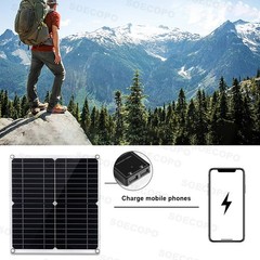 10000W Solar System Complete Set Dual USB Inverter 220V 300W Solar Panel 100AE2