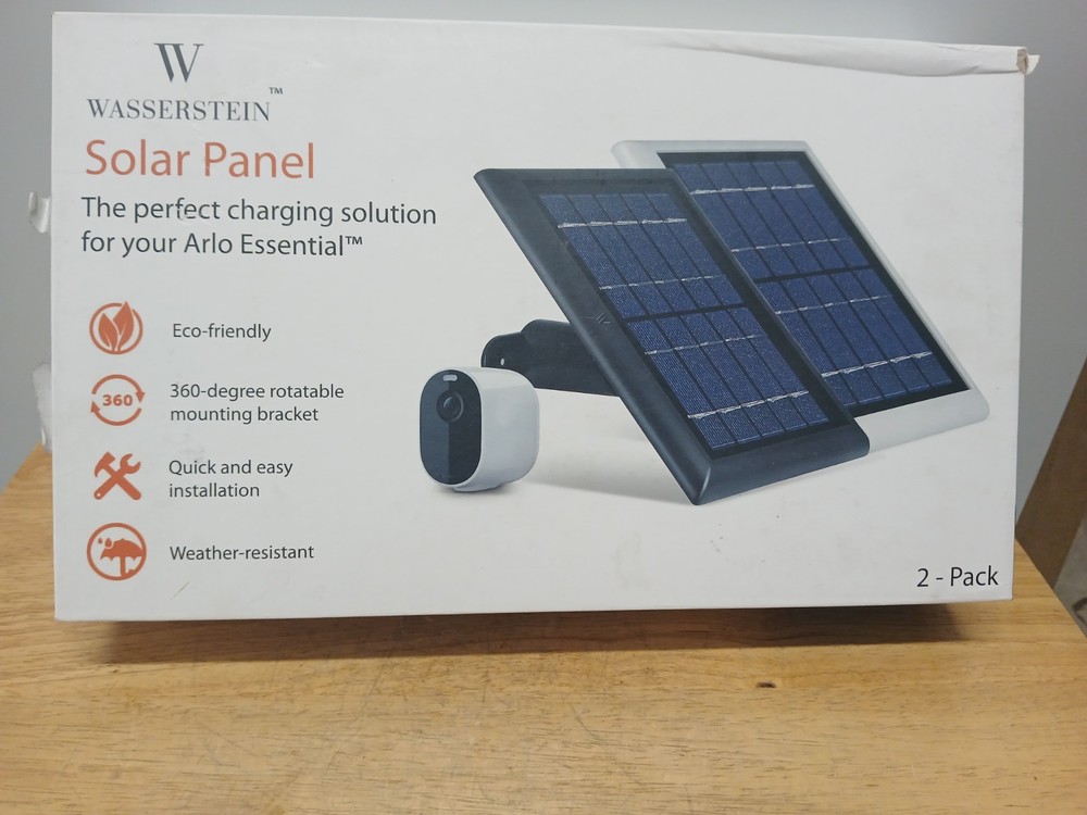 Solar Power Panel for Arlo Essential Camera Weatherproof Outdoor 2 Pack – Black