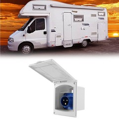 Waterproof External Socket for RV Campers Trailers 16A IP44 Plastic Material
