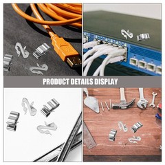 30Pcs Reusable Stainless Steel Cable Clips for Photovoltaic Wire Harness Silver
