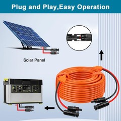Solar Panel Extension Cable 15FT 10AWG+14AWG Solar Wire with Female & Male I…