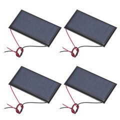 4Pcs 4.5V 0.36W 80mA Mini Solar Panels with Cable