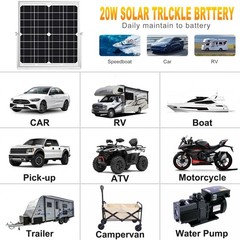 SOLPERK Solar Panel Kit 20W 12V, Waterproof Battery Trickle Charger