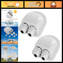 2 Pack IP68 Waterproof Solar Cable Entry Gland – Weather Resistant Dual Housing
