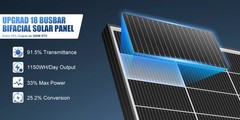 200W 1200W N-type Bifacial Solar Panel 12V Mono 18BB High-Efficiency PV Off-Grid