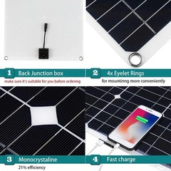 200 Watts Solar Panel Kit 12V 100A Battery Charger with Controller Caravan Boat
