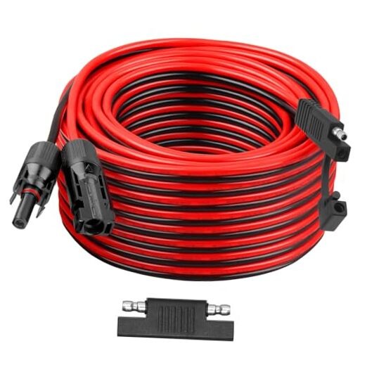 0AWG Solar Panel to SAE Adapter Cable SAE Plug Cable PV Solar Extension 50FT 1