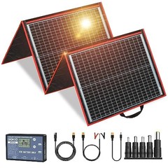 150W Portable Foldable Solar Panel Kit, Compact 21x20in Design 7.3lb 150W 18V