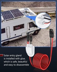 Solar Extension Cable for Solar Panel with Connectors 10ft 10AWG
