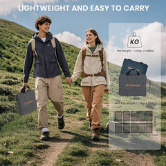 Flexsolar 100W Portable Solar Panel – 24% High Efficiency, IP67 Waterproof, QC3.