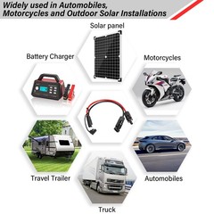 Solar Panel to SAE Adapter Cable – 10FT 10AWG Solar Extension Cable for RV So…