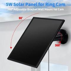 Ring Camera Solar Panel, 5W Solar Charger Compatible with Rings Black-2Pack