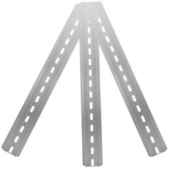 3Pcs Durable Slotted Aluminum Din Rail for Electric Industry Components Silver