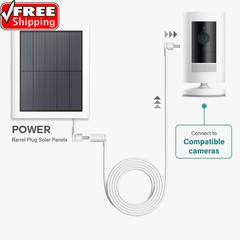 10 Ft. Barrel Plug Extension Cable – Compatible with Ring Solar Panel and Super