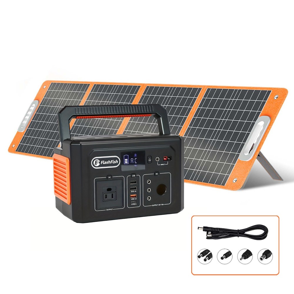 400W 400Wh Battery Power Supply Portable Power Station with Solar Panel 100W