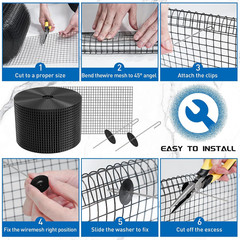 6 Inch X 100Ft Solar Panel Bird Guard, Wire Mesh Critter Guard for Solar Panels