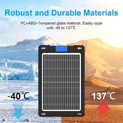 12V Solar Car Battery Charger 12W Waterproof Portable Solar Trickle Charger M…