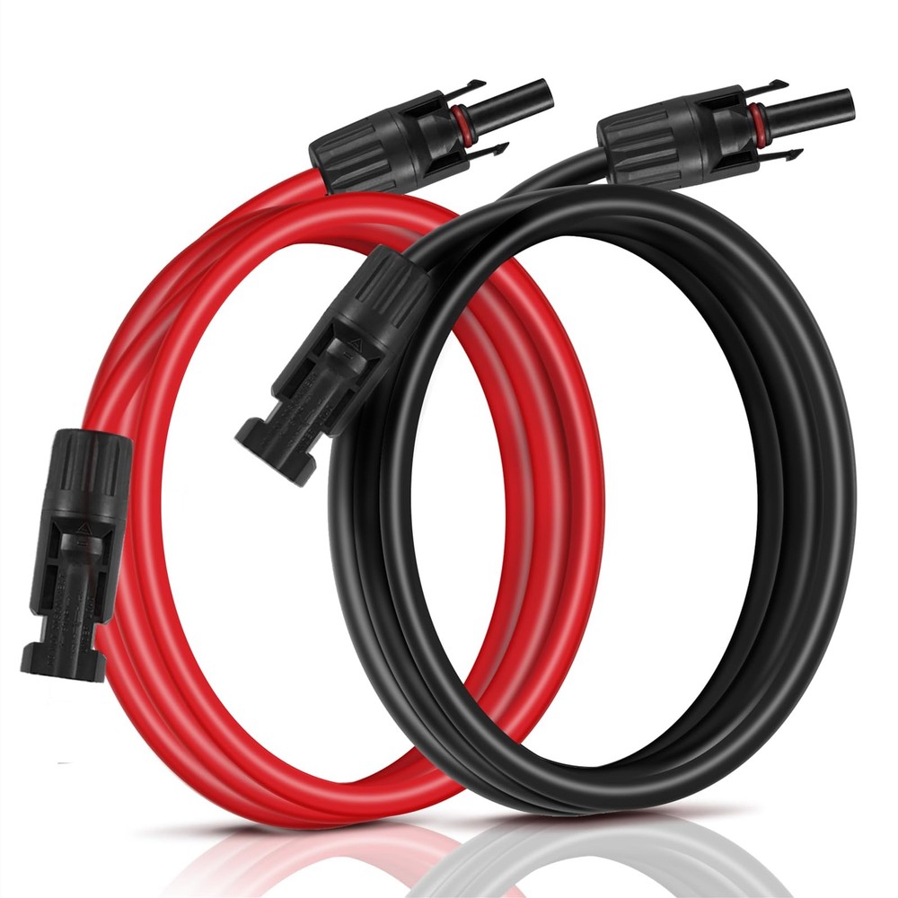 20 Feet 10AWG Solar Extension Cable with Female and Male Connectors (Red & Bl…