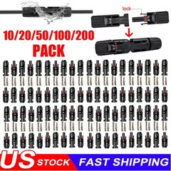 10/20/50/100/200 Pairs Male Female Solar Cable Connectors For DIY Solar Panel