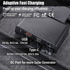 200W Portable Foldable Solar Panel Monocrystalline Waterproof for Power Station