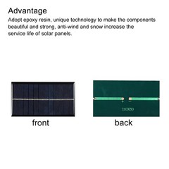 Mini Solar Cell Panel 6V 160mA 0.96W 110mm x 60mm 1pc