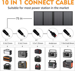 60W Foldable Solar Panel Charger for Portable Power Stations & Camping Trips