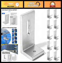 10Pcs L Foot Solar Panel Mounting Bracket, Waterproof Aluminum Alloy PV Roof Kit