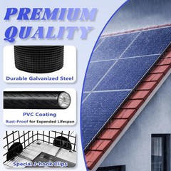 8 Inch X 100FT Solar Panel Bird/Critter Guard Anti-Rust with 100 Fastener Clips