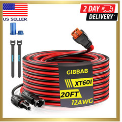20FT 12AWG Solar to Xt60I, 3 6 10 16 20 25FT Solar Panel Connector to Xt60I-F A