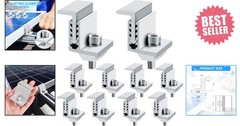 Adjustable Solar Panel End Clamps – 10 Pack Aluminum Z Brackets for Install