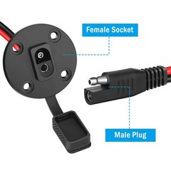 ELECTOP SAE Connector Power Socket Sidewall Port, Weatherproof SAE Quick Conn…