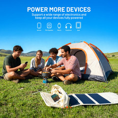 24W Portable Solar Panel Charger, Foldout Mini Solar Panel for Camping, Hiking &
