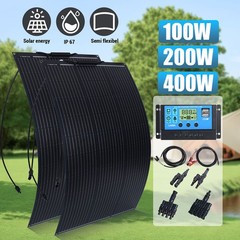 Portable Mono Solar Panel 200W 400W + Controller for Power Stations Home RV Boat