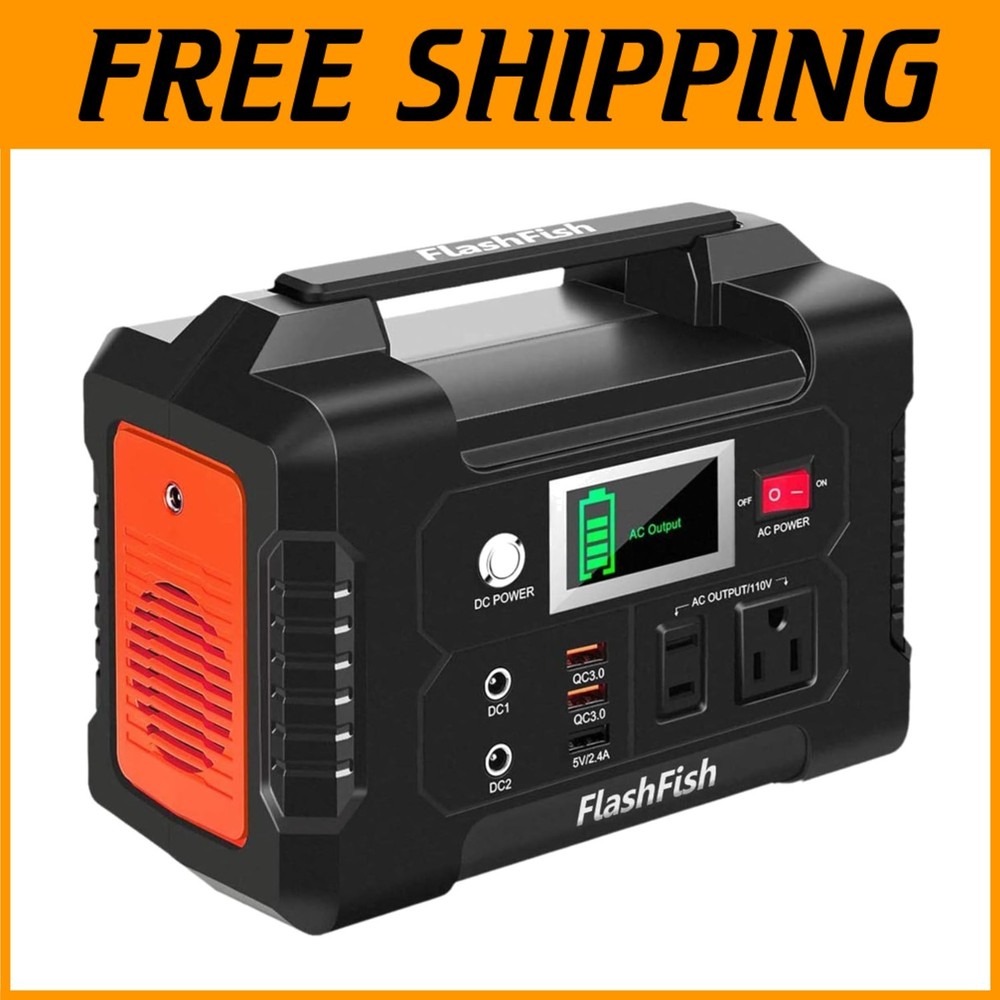 Lightweight Portable Generator: 110V AC/2 DC/3 USB Outputs^