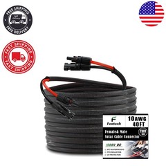 Energy Efficient 40FT 10AWG Braided Solar Cable with Rated Connectors