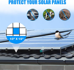 6In X 100Ft Solar Panel Bird Guard – 1/2″ Black PVC Mesh Galvanized Rust-Resista