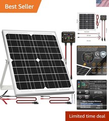 20W Waterproof Solar Panel Kit with Smart MPPT Controller for Versatile Charging