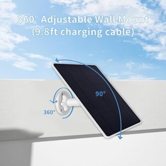 Ring Camera Solar Panel Charger, Compatible with Stick Up Cam, Stick Up Cam Pro,