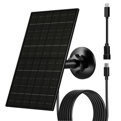 FUTUREZEN 6W Solar Panel for Security Camera Outdoor, 5V USB/USB-C Solar Char…
