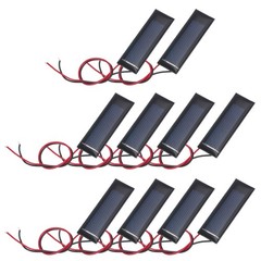 10 Pcs 0.5V 0.08W 160mA Mini Solar Panels with 2 Cable 53mm x 18mm