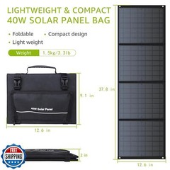 Portable Solar Panel 40W, Foldable Solar Charger for Outdoor Solar Generator