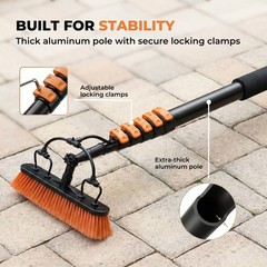 Briliantwerk Solar Panel Cleaning Brush with 20 ft Extension Pole – Water Fed…